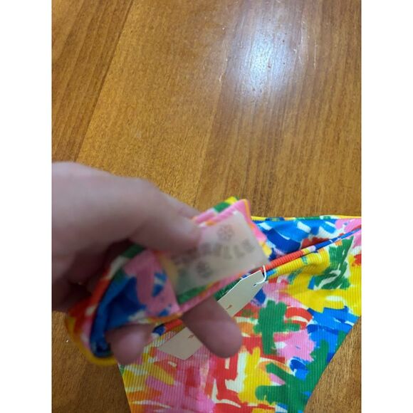 Aurelle Bikini Bottom Womens Large Multicolor Rainbow High Cut Cheeky Henri swim - Picture 3 of 5